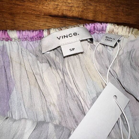 NWT Vince Floral Pleated Midi Dress - Picture 7 of 7